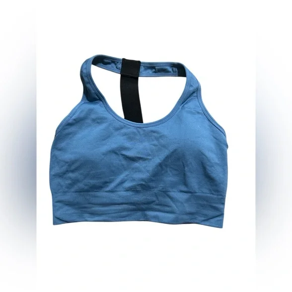 Rae Dunn strength blue T back sports bra L - Picture 3 of 4